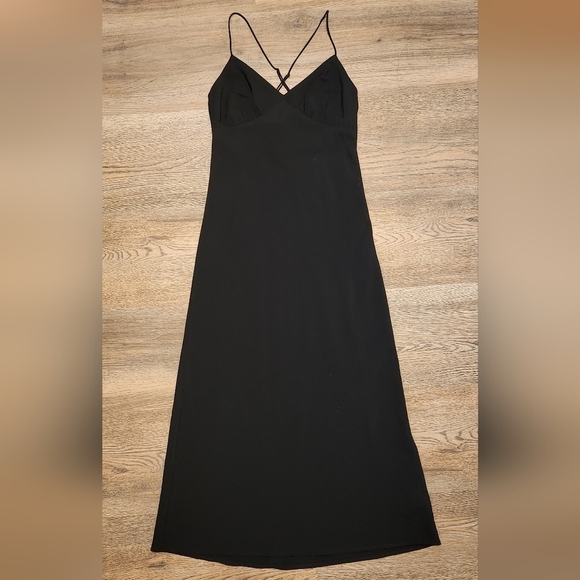 MADEWELL Black Crisscross Spaghetti Strap Maxi - Picture 1 of 12